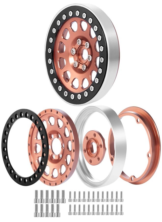 JGGZONE 4PCS 2.2" Aluminum Alloy Beadlock Wheel Rims Beadlock Wheel Hub for 1:10 RC Wraith Axial SCX10 TRX4 TRX6 D90 RR10 1/10 RC Crawler Car - Image 4